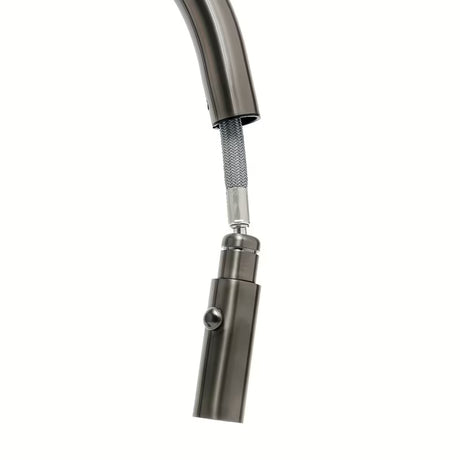 Bateria zlewozmywakowa SAT Aurum z wyciąganą wylewką w wykończeniu szczotkowany gun metal