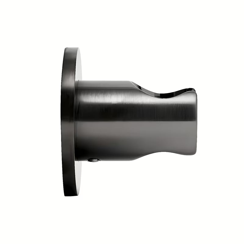 Stały uchwyt prysznicowy SAT Aurum o okrągłym designie, w wykończeniu szczotkowany gun metal.