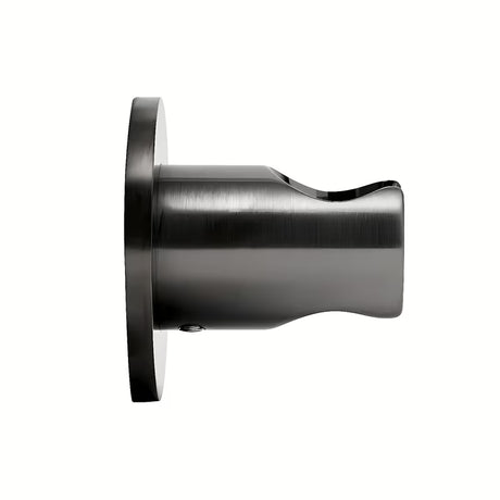 Stały uchwyt prysznicowy SAT Aurum o okrągłym designie, w wykończeniu szczotkowany gun metal.