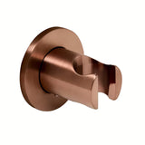 Stały uchwyt prysznicowy SAT Aurum w wykończeniu rose gold brushed, o okrągłym kształcie pro, montaż ścienny.