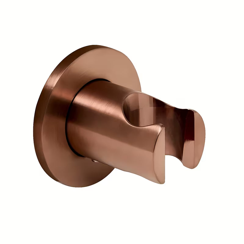Stały uchwyt prysznicowy SAT Aurum w wykończeniu rose gold brushed, o okrągłym kształcie pro, montaż ścienny.