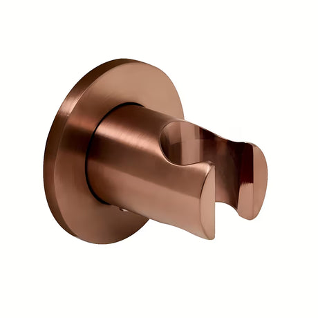 Stały uchwyt prysznicowy SAT Aurum w wykończeniu rose gold brushed, o okrągłym kształcie pro, montaż ścienny.