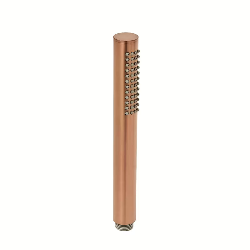Słuchawka prysznicowa SAT Aurum w wykończeniu rose gold brushed, o okrągłym designie i ergonomicznym uchwycie.