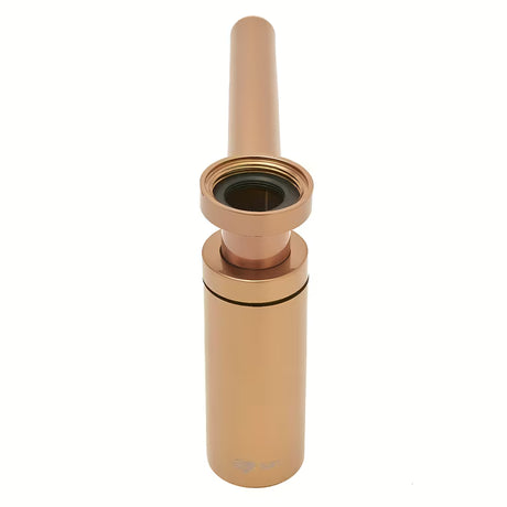 Mosiężny syfon umywalkowy SAT Aurum w kolorze rose gold, o okrągłym kształcie i średnicy 32 mm.