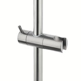 System prysznicowy SAT Aurum z baterią termostatyczną w wykończeniu szczotkowany gun metal z deszczownicą i słuchawką prysznicową.