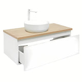 Wisząca szafka łazienkowa SAT B-Way 1 99x45x30 cm w białym połysku z płytą maskującą