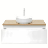 Wisząca szafka łazienkowa SAT B-Way 1 99x45x30 cm w białym połysku z płytą maskującą