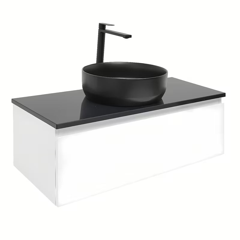 Wisząca szafka łazienkowa SAT B-Way 1 w białym połysku z płytą maskującą 99x45x30 cm