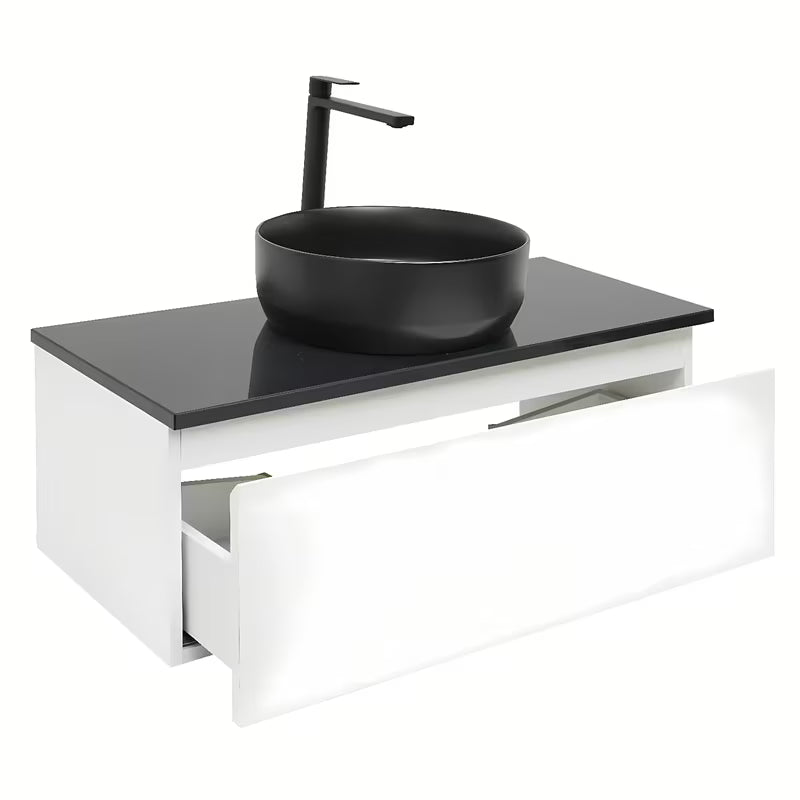 Wisząca szafka łazienkowa SAT B-Way 1 w białym połysku z płytą maskującą 99x45x30 cm