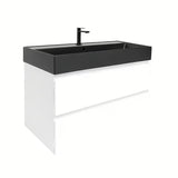 Wisząca szafka łazienkowa SAT B-Way 1 z umywalką ceramiczną w białym połysku 99x50x45 cm