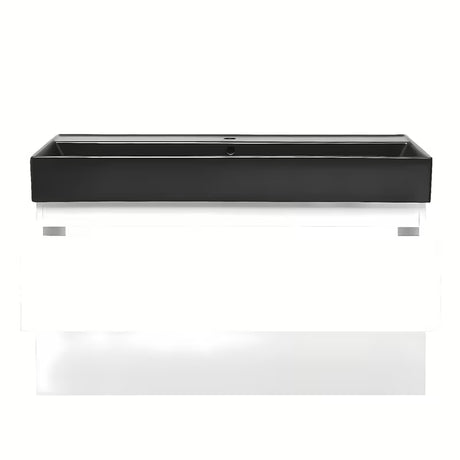 Wisząca szafka łazienkowa z umywalką SAT B-Way 1 w białym połysku 99x50x45 cm