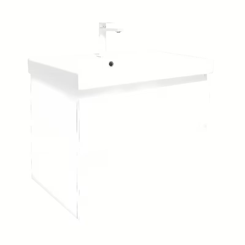 Wisząca szafka łazienkowa z umywalką ceramiczną SAT B-Way 1 w kolorze białym, 79x50x45 cm.