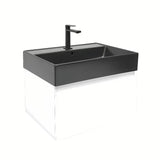 Wisząca szafka łazienkowa z umywalką ceramiczną SAT B-Way w białym połysku 59x45x30 cm