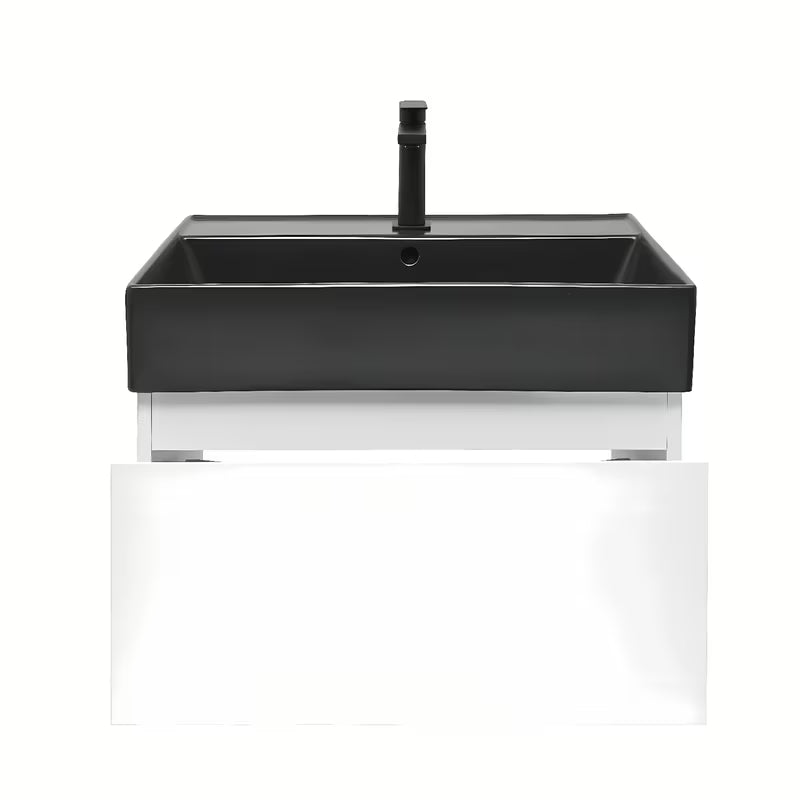Wisząca szafka łazienkowa z umywalką ceramiczną SAT B-Way w białym połysku 59x45x30 cm