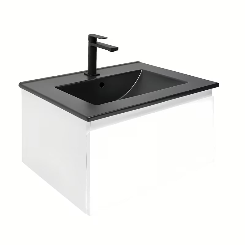 Wisząca szafka łazienkowa z umywalką SAT B-Way 1 w białym połysku 59x45x30 cm