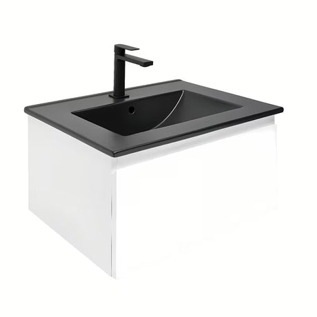 Wisząca szafka łazienkowa z umywalką SAT B-Way 1 w białym połysku 59x45x30 cm