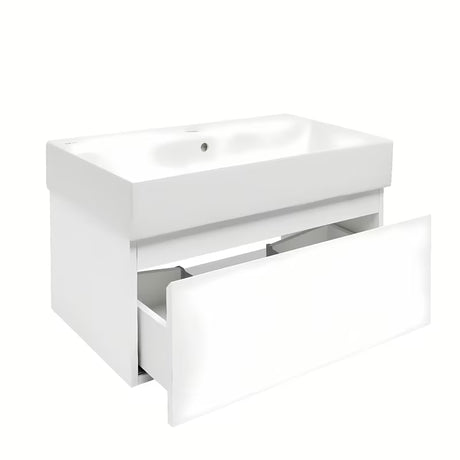 Wisząca szafka łazienkowa z umywalką ceramiczną SAT B-Way 1 w białym połysku
