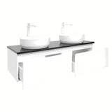 Wisząca szafka łazienkowa SAT B-Way 119x45x30 cm w białym połysku z płytą maskującą