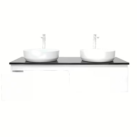 Wisząca szafka łazienkowa SAT B-Way 119x45x30 cm w białym połysku z płytą maskującą