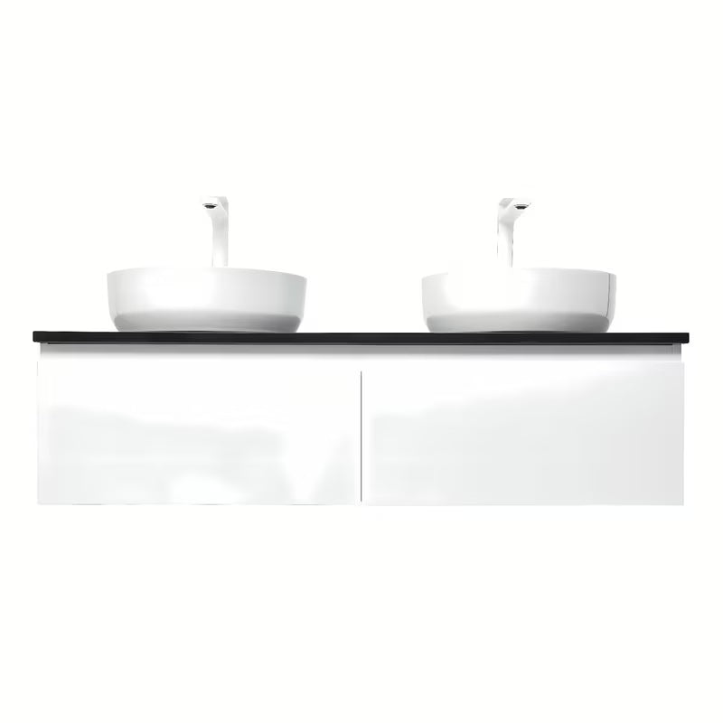 Wisząca szafka łazienkowa SAT B-Way 119x45x30 cm w białym połysku z płytą maskującą