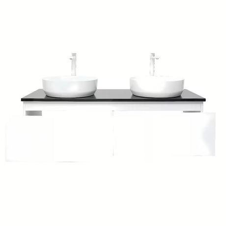 Wisząca szafka łazienkowa SAT B-Way 119x45x30 cm w białym połysku z płytą maskującą