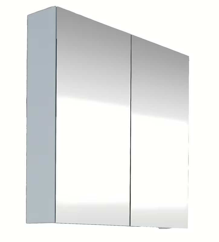 Biała szafka lustrzana SAT B-Way 80 x 75 cm do łazienki z możliwością otwierania na lewą i prawą stronę.