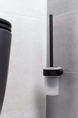 Ścienna SZCZOTKA do Wc SAT B-Way R w matowej czerni o zaokrąglonym, minimalistycznym designie.