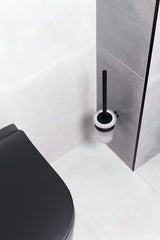 Ścienna SZCZOTKA do Wc SAT B-Way R w matowej czerni o zaokrąglonym, minimalistycznym designie.