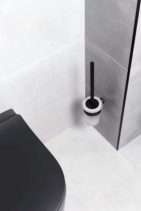 Ścienna SZCZOTKA do Wc SAT B-Way R w matowej czerni o zaokrąglonym, minimalistycznym designie.