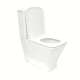 Białe KOMPAKT wc SAT B-Way s ze spłukiwaniem wirowym, zbiornikiem i deską z soft Close