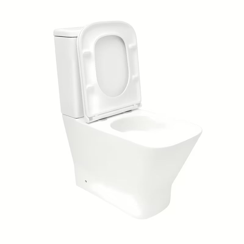 Białe KOMPAKT wc SAT B-Way s ze spłukiwaniem wirowym, zbiornikiem i deską z soft Close