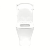 Białe KOMPAKT wc SAT B-Way s ze spłukiwaniem wirowym, zbiornikiem i deską z soft Close