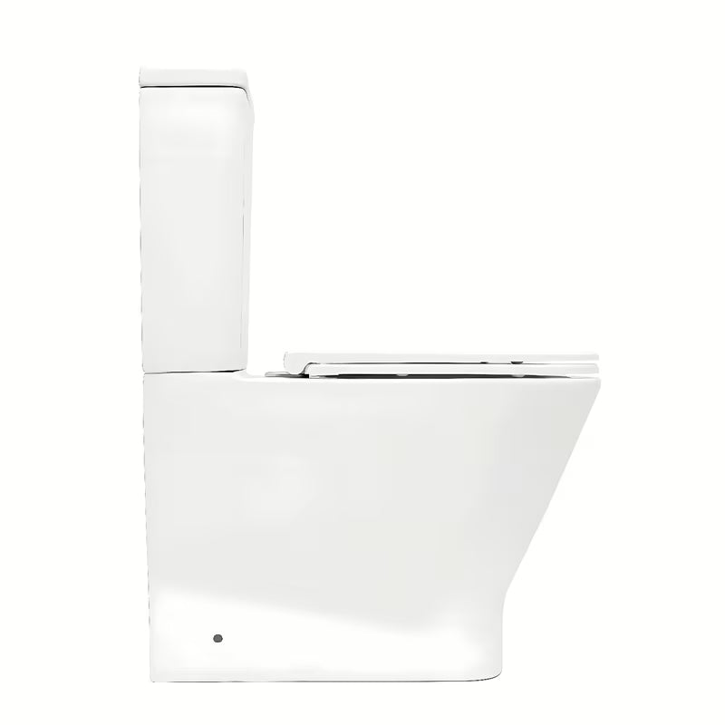 Białe KOMPAKT wc SAT B-Way s ze spłukiwaniem wirowym, zbiornikiem i deską z soft Close