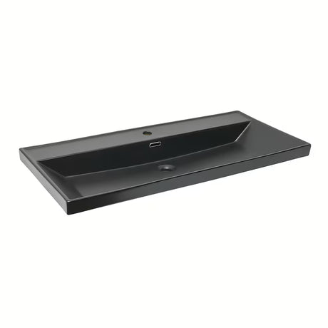Meblowe ceramiczna umywalka SAT B-Way w kolorze czarny mat z otworem pro baterię pośrodku
