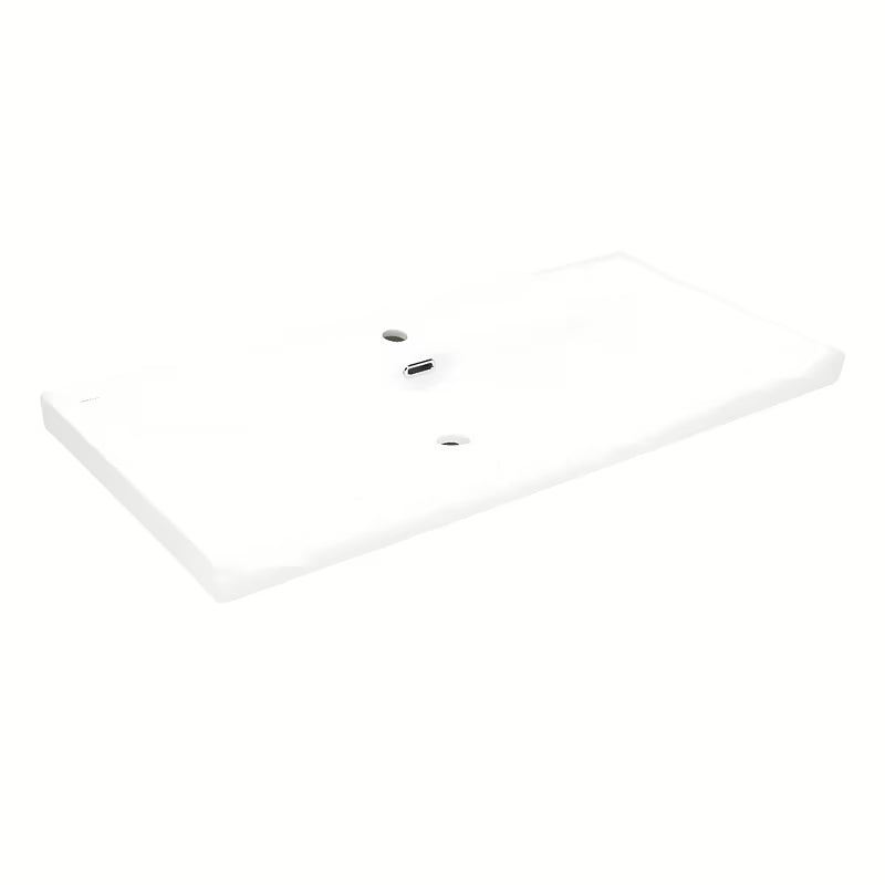 Meblowe ceramiczna umywalka SAT B-Way w kolorze biały mat o geometrycznym kształcie i z przelewem