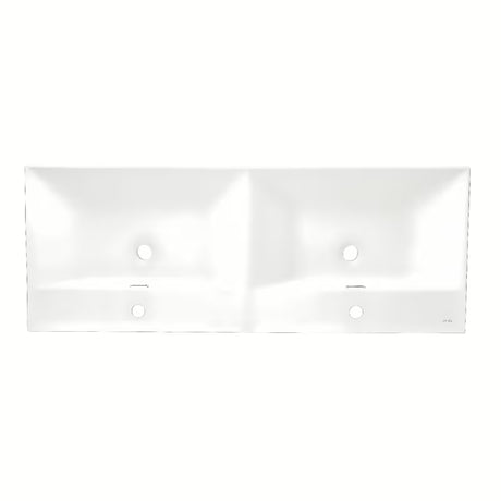 Meblowe umywalka podwójna SAT B-Way 121x46 cm w matowej bieli, z dwoma otworami pro baterię