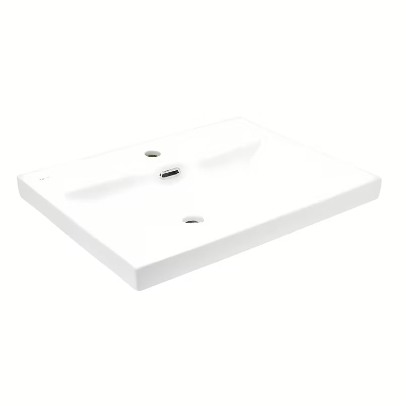 Meblowe ceramiczna umywalka SAT B-Way 60,5x46,5 cm w matowej bieli, z otworem pro na baterię pośrodku