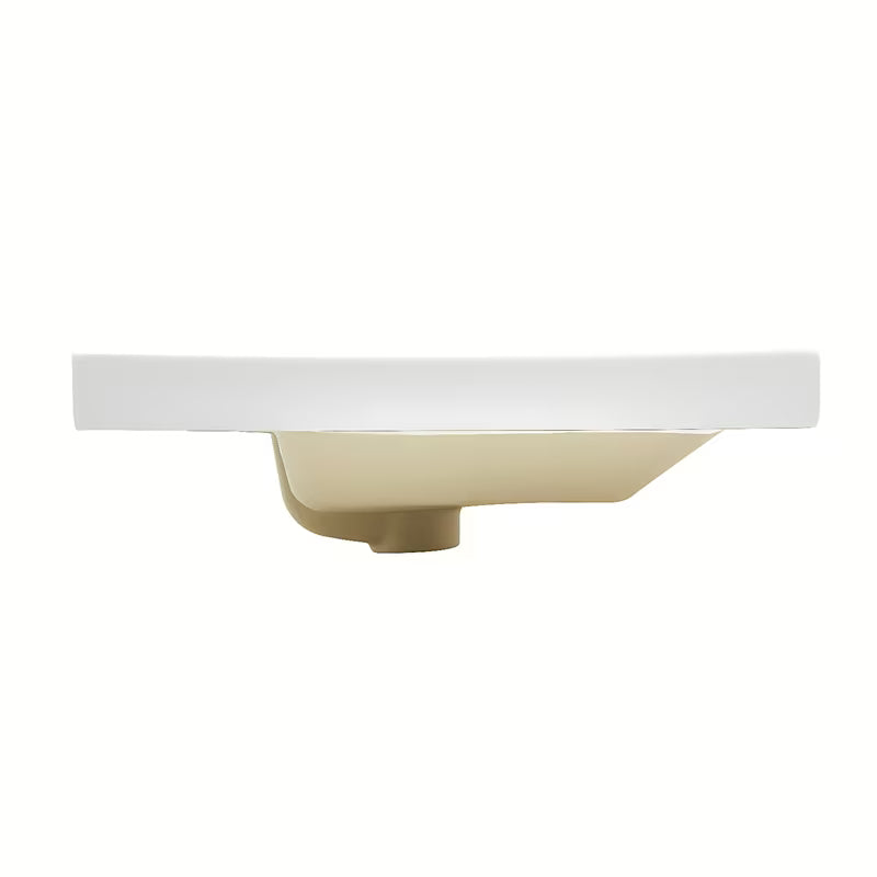 Meblowe ceramiczna umywalka SAT B-Way 60,5x46,5 cm w matowej bieli, z otworem pro na baterię pośrodku
