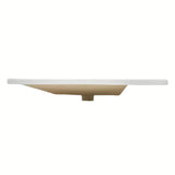Biała ceramiczna umywalka meblowa SAT B-Way 81x46 cm z półką po prawej stronie i otworem pro na baterię pośrodku.