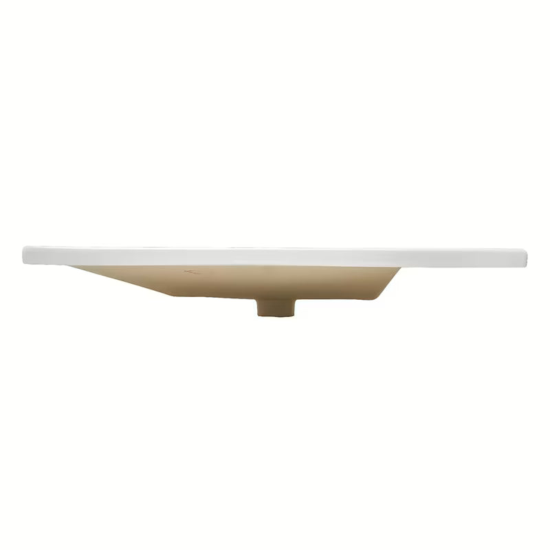 Biała ceramiczna umywalka meblowa SAT B-Way 81x46 cm z półką po prawej stronie i otworem pro na baterię pośrodku.