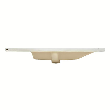 Biała ceramiczna umywalka meblowa SAT B-Way 81x46 cm z półką po prawej stronie i otworem pro na baterię pośrodku.