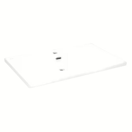 Meblowe umywalka ceramiczna SAT B-Way 81x46 cm w kolorze biały mat z półką po prawej stronie.
