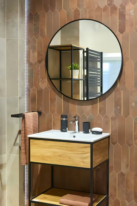 Okrągłe lustro SAT B-Way o średnicy 60 cm w kolorze czarnym