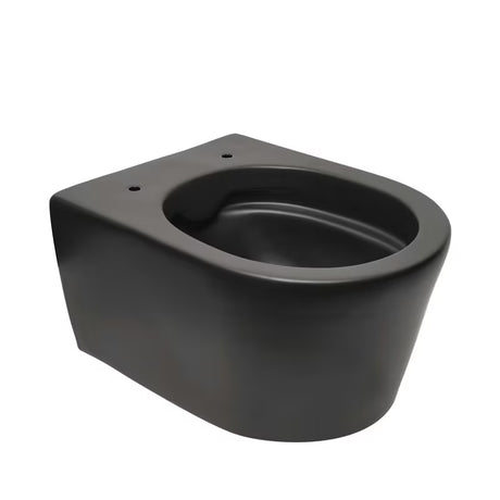 Czarno-matowy miska WC wisząca SAT Brevis z ukrytym mocowaniem i deską soft Close