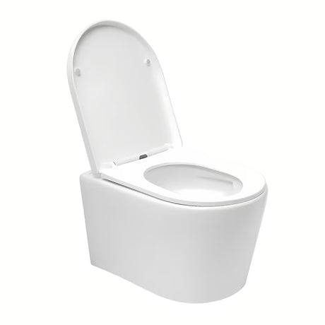 Miska WC Wisząca SAT Brevis w białym kolorze z deską soft Close i z ukrytym mocowaniem.