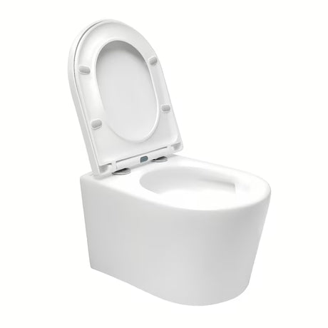 Miska WC Wisząca SAT Brevis w białym kolorze z deską soft Close i z ukrytym mocowaniem.