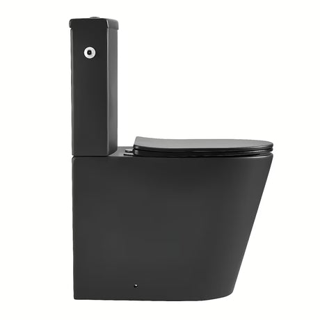 Wolnostojący  KOMPAKT wc SAT Brevis w kolorze czarny mat z miską bezkołnierzową i deską soft Close.