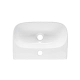 Białe ceramiczne mała umywalka SAT Brevis 43x30 cm bez przelewu z otworem pro na baterię