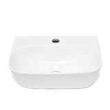 Białe ceramiczne mała umywalka SAT Brevis 43x30 cm bez przelewu z otworem pro na baterię