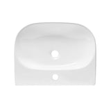 Biała wiszące ceramiczna umywalka SAT Brevis 50x38,5 cm bez przelewu z otworem pro na baterię.